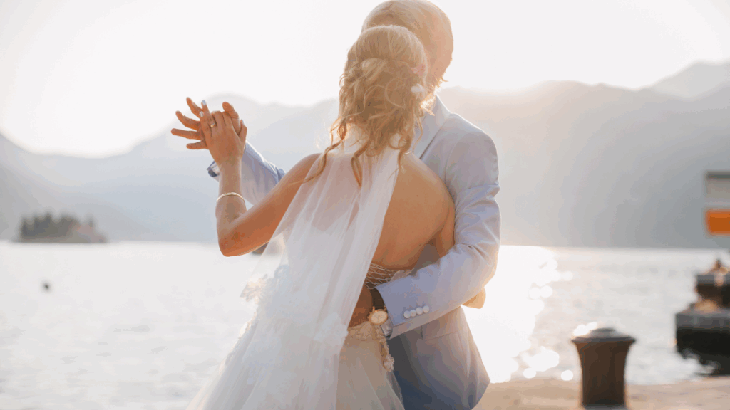 Couple boarding a wedding shuttle bus in Massachusetts — expert timing tips for stress-free wedding transportation planning